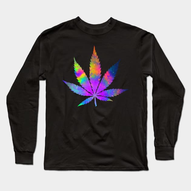 Galaxy leaf Long Sleeve T-Shirt by jjsealion